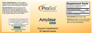 Photo of the ProSol Amylase label