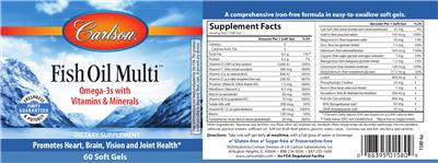 Photo of the Carlson Fish Oil Multi label
