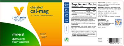 Photo of the The Vitamin Shoppe Chelated Cal-Mag label