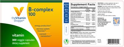 Photo of the The Vitamin Shoppe B-Complex 100 label