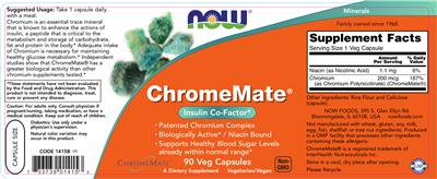 Photo of the NOW ChromeMate label