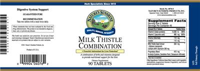 Photo of the Nature's Sunshine Milk Thistle Combination label