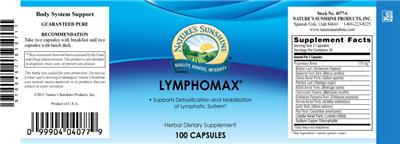 Photo of the Nature's Sunshine Lymphomax label