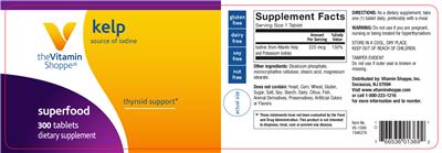 Photo of the The Vitamin Shoppe Kelp label