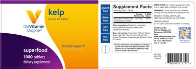 Photo of the The Vitamin Shoppe Kelp label