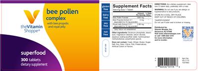 Photo of the The Vitamin Shoppe Bee Pollen Complex label