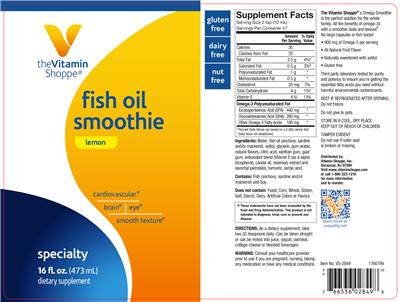 Photo of the The Vitamin Shoppe Fish Oil Smoothie Lemon label