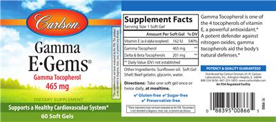 Photo of the Carlson Gamma E-Gems label