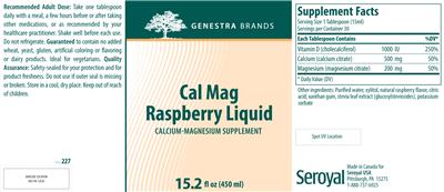 Photo of the Genestra Brands Cal Mag Raspberry Liquid label