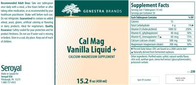 Photo of the Genestra Brands Cal Mag Vanilla Liquid + label