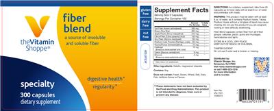 Photo of the The Vitamin Shoppe Fiber Blend label