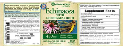 Echinacea With Goldenseal Root