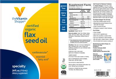 Certified Organic Flax Seed Oil