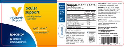 Photo of the The Vitamin Shoppe Ocular Support label