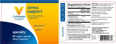 Photo of the The Vitamin Shoppe Stress Support label