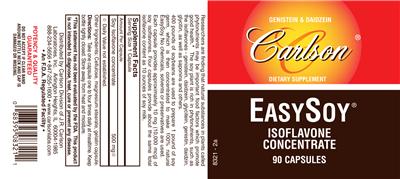 Photo of the Carlson Easy Soy IsoFlavone Concentrate label