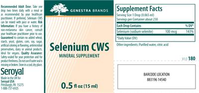 Photo of the Genestra Brands Selenium CWS label