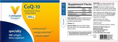 Photo of the The Vitamin Shoppe CoQ-10 200 mg label
