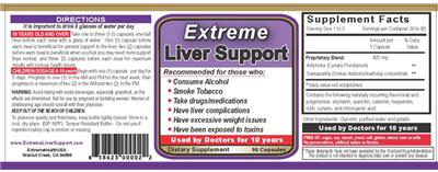 Photo of the ExtremeHealthUSA Extreme Liver Support label