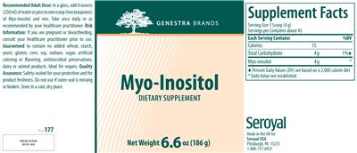 Photo of the Genestra Brands Myo-Inositol label