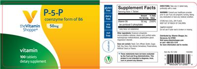 Photo of the The Vitamin Shoppe P-5-P 50 mg label