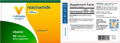 Photo of the The Vitamin Shoppe Niacinamide 500 mg label