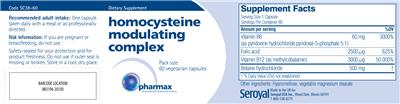 Photo of the Pharmax Homocysteine Modulating Complex label