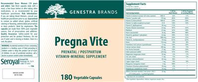 Photo of the Genestra Brands Pregna Vite label