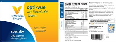 Photo of the The Vitamin Shoppe Opti-Vue with FloraGLO Lutein label