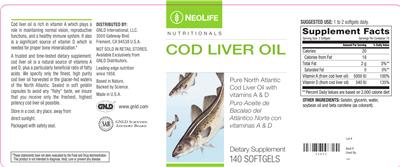 Photo of the NeoLife Nutritionals Cod Liver Oil label
