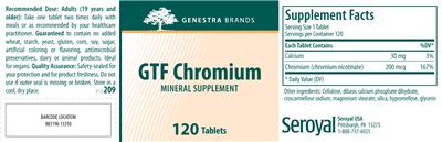 Photo of the Genestra Brands GTF Chromium label