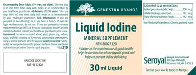 Photo of the Genestra Brands Liquid Iodine label