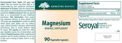 Photo of the Genestra Brands Magnesium label