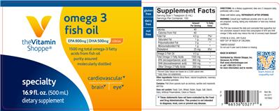 Photo of the The Vitamin Shoppe Omega 3 Fish Oil Citrus label