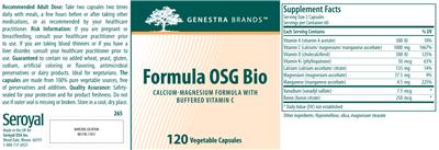Photo of the Genestra Brands Formula OSG Bio label