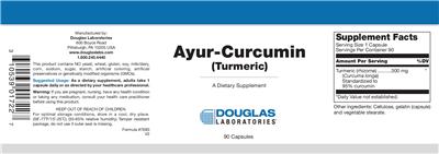 Photo of the Douglas Laboratories Ayur-Curcumin (Turmeric) label