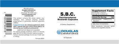 Photo of the Douglas Laboratories S.B.C. Saccharomyces Boulardii Capsules label