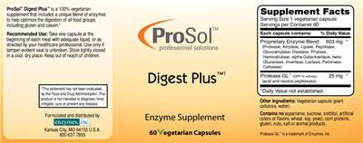 Photo of the ProSol Digest Plus label