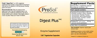 Photo of the ProSol Digest Plus label