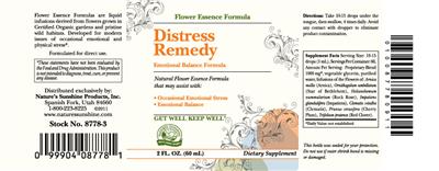 Photo of the Nature's Sunshine Distress Remedy label