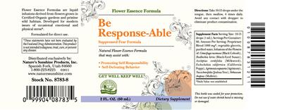 Photo of the Nature's Sunshine Be Response-Able label