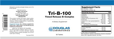 Photo of the Douglas Laboratories Tri-B-100 Timed Release B-Complex label