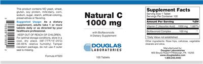 Photo of the Douglas Laboratories Natural C 1000 mg label