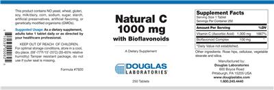 Photo of the Douglas Laboratories Natural C 1000 mg With Bioflavonoids label