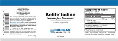 Photo of the Douglas Laboratories Kelife Iodine Norwegian Seaweed label