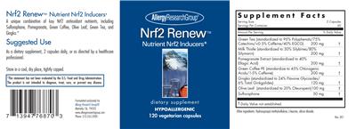 Photo of the Allergy Research Group Nrf2 Renew Nutrient Nrf2 Inducers label