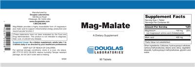 Photo of the Douglas Laboratories Mag-Malate label