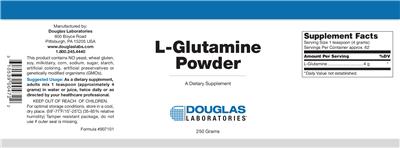 Photo of the Douglas Laboratories L-Glutamine Powder label