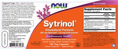 Photo of the NOW Sytrinol label