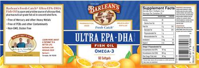 Photo of the Barlean's Ultra EPA-DHA Orange Flavor label